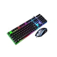 thumbnail image 1 of Methold Juego de teclado y mouse para juegos Rainbow LED con cable USB para PC Laptop One Juegos de teclado y mouse para computadora Negro, 1 of 6
