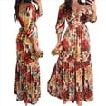 thumbnail image 2 of Vestido con Cuello en V, Estampado, Elegante y Moderno, de Como Se Muestra L, 2 of 7