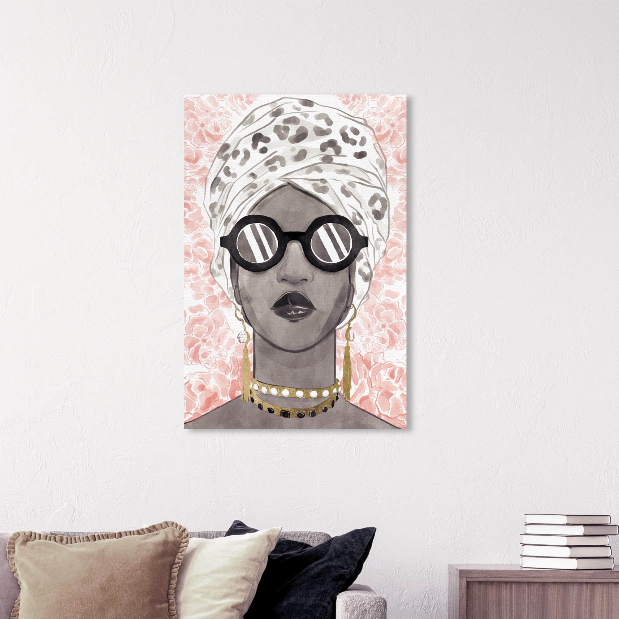 Wynwood Studio 'Spots and Shades' Fashion and Glam Wall Art Canvas Print - Black, Pink, 16" x 24"