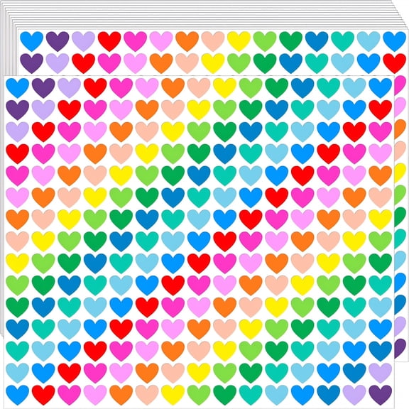 CCOCC Heart Stickers,4050 Pieces,1/2 Inch Mini Colorful Stickers for Kids,Party Favors,Decorating