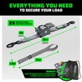 thumbnail image 6 of Rhino USA Heavy Duty 2" x 10' Retractable Ratchet Straps 3,033lb Break Strength (Gray 2-Pack), 6 of 8