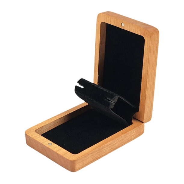 Organizador de joyas, caja para pendientes, madera maciza, terciopelo, elegantes collares y gemelos. Madera de cereza