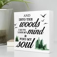 thumbnail image 3 of Zomyto 7x7 In Positive Wooden Box Sign - And Into The Woods I Go to Lose My Mind and Find My Soul Inspirational Quote Wood Plaque Sign Desk Decor, 3 of 6