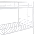 thumbnail image 4 of Bellemave Metal Bunk Bed Full Over Full Size with Ladder and High Guardrail, Bunk Bed Frame Can be Divided into Two Beds, Noise Free（White）, 4 of 8