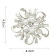 thumbnail image 4 of Soumake Women Breastpin Elegant No Deformation Flower Rhinestone Faux Pearl Brooch Pin For Party Dating Fashion, 4 of 8