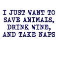 thumbnail image 3 of CafePress - Save Animals, Drink Wine, Take Naps Pajamas - Women's Short Sleeve Print T-Shirt and Pants Light Cotton Pajama Set, 3 of 7
