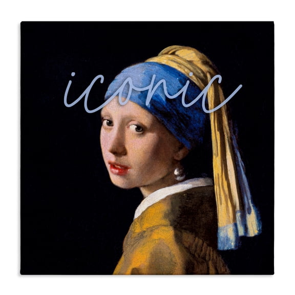 Stupell Industries Iconic Pear Earring Girl Canvas Wall Art design by Sophie 6, 17 x 17