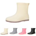 thumbnail image 2 of XIMIN Women's Slip Rain Shoes Short Chelsea Boots Ankle Rubber Rain Boots Korean Version Solid Color Fashion Short Tube Water Shoes for Garden Waterproof, 2 of 6