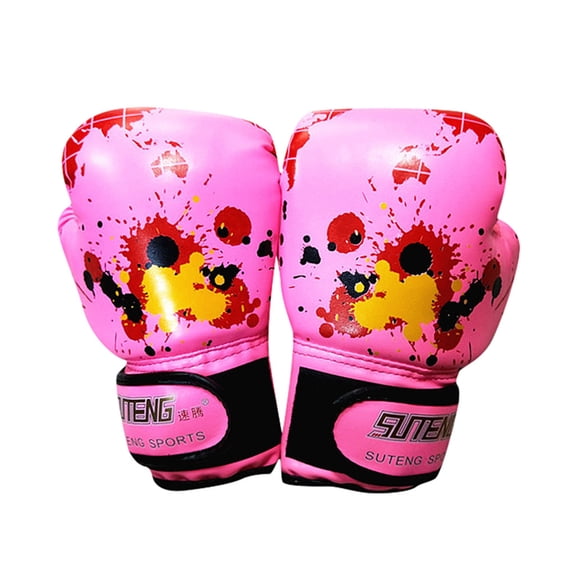 HJQEQVD Children Cartoon Boxing Gloves Kickboxing Punching Bag Training Fight Age 3-10 for Outdoor Supplies Pink