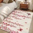 thumbnail image 4 of Butterfly Flower Area Rugs 2.7'x5', Washable Small Throw Rugs for Kitchen Bedroom, Farmhouse Vintage Country Pink Floral Indoor Outdoor Rug Non-Slip Low Pile Carpet Runner Reversible Floor Mats, 4 of 8