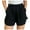 Black, variant on ZZwxWA Linen Shorts for Women Scallop Hem Elastic Shorts Summer Beach Casual Comfy Shorts Bermuda Shorts High Waist Pants