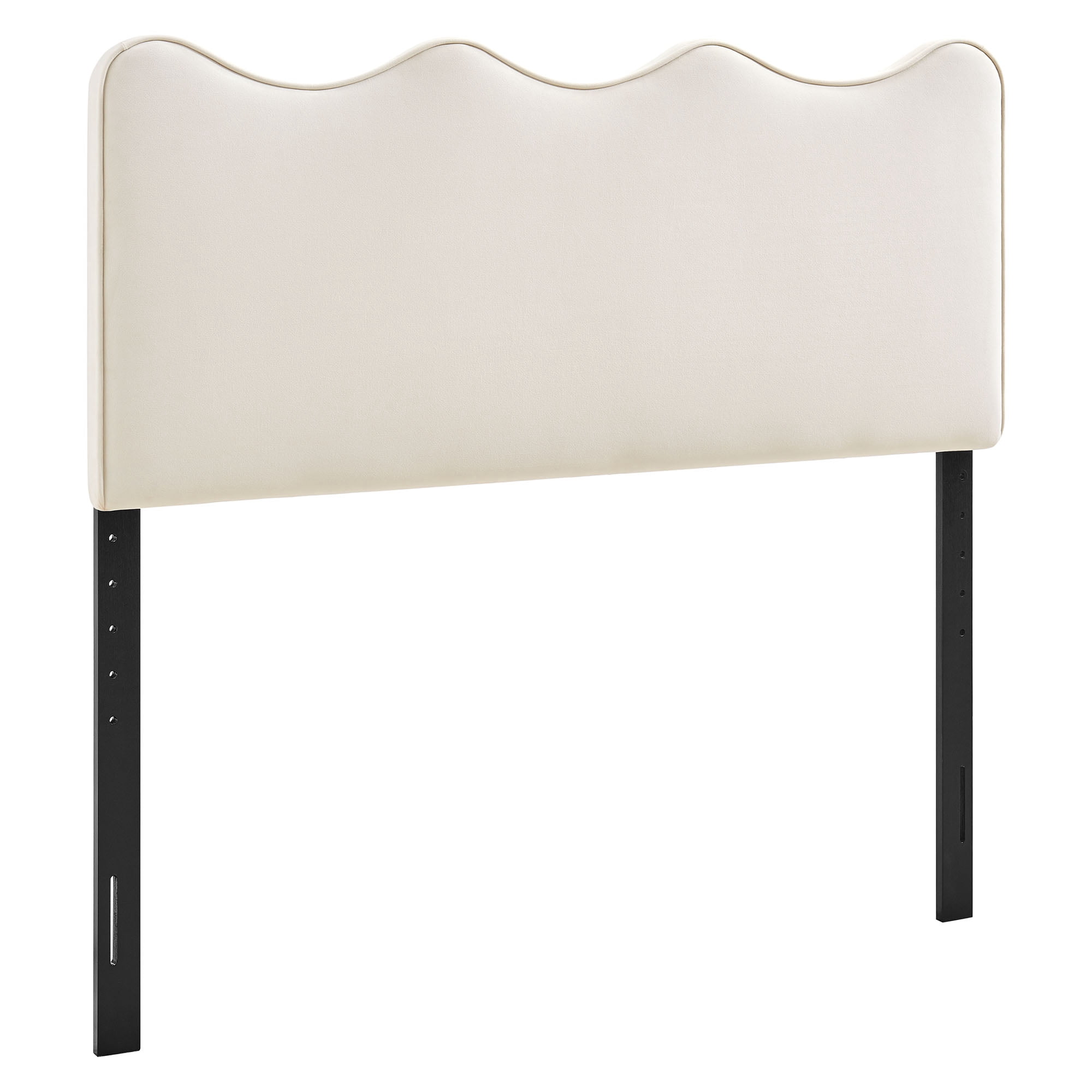 Athena Stain-Resistant Performance Velvet Full Size Headboard in Alabaster