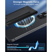 ExtreLife Magnetic Card Holder, Magnetic Wallet Compatible for iPhone 17/16/15/14/13/12 Series, Phone Wallet with Adjustable Stand, Black Gray