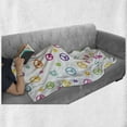 thumbnail image 5 of Groovy Soft Flannel Fleece Throw Blanket, Peace Lifestyle Sign Slogan Celebration Merry Jolly Happy Theme Design, Cozy Plush for Indoor and Outdoor Use, 50" x 70", Multicolor, by Ambesonne, 5 of 5