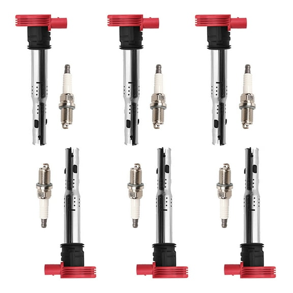 6 Ignition Coils and 6 Spark Plugs Compatible with 2008-17 Audi A4 A5 A6 Q5 Q7 S4 S5 3.0/3.2L Replacement for UF529