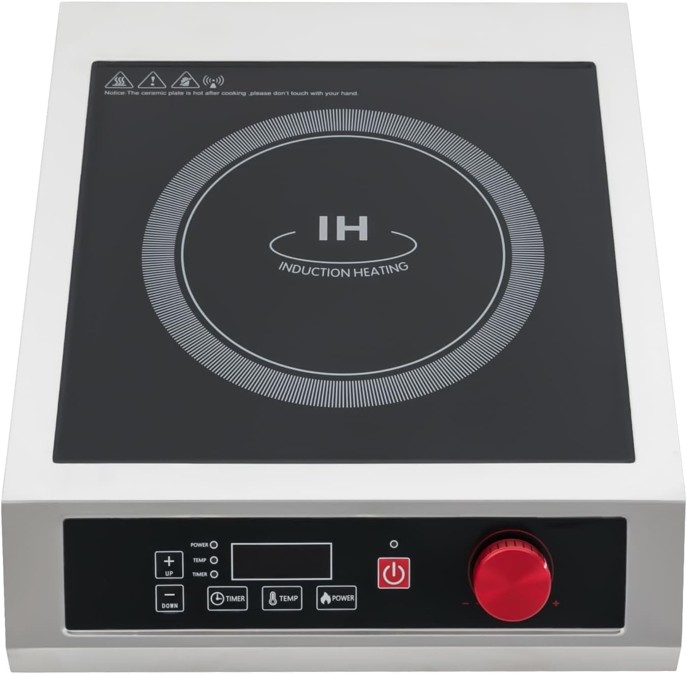 Miumaeov 3500W Commercial Induction Cooktop, Professional Portable Induction Cooktop, Portable Countertop Burner with 10-Speed Temperature/Power Adjustable