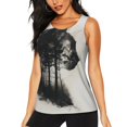 thumbnail image 1 of Fotbe Double Exposure Cat Forest Blusas Sin Mangas para Mujer – Estilo Casual, Corte Suelto, Slim-Fit, Cuello Redondo Deportivo, Tops de Verano para Gimnasio y Yoga-XX-Large, 1 of 7