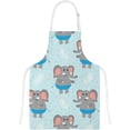 thumbnail image 4 of Dreamtimes Oven Mitts and Pot Holders with Chef Apron 3Pcs Set Cute Cartoon Elephant Non Slip Heat Resistant Gloves for Baking Cooking BBQ, 4 of 7