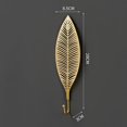 thumbnail image 2 of Decorative Leaves Iron Hook Plant Modern Key Holder Wall Mounted Gold Single Prong Coat Hanger for Hallways,Living Room,Bathroom and Kitchen, 2 of 7
