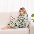 thumbnail image 4 of Green and Red Christmas Holly Pattern Blanket Hoodies for Kids 6-13YR Oversize Wearable Blanket Hoodies for Boys Girls Teens, 4 of 7