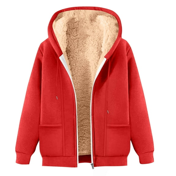 Men Trench Coat Fleece Hooded Full Zip Solid Color Long Sleeve Winter Cardigan Pockets Warm Hooded Coat