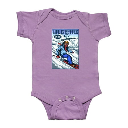 

Inktastic Life is Better in The Slopes Gift Baby Boy or Baby Girl Bodysuit