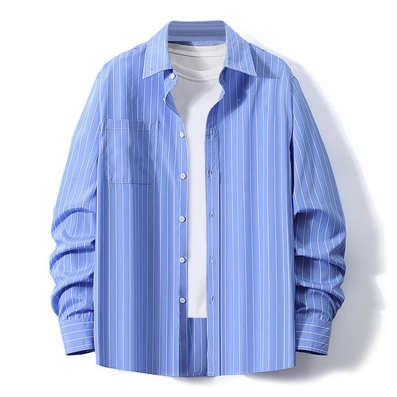 Wancir Men's Long Sleeve Button Down Linen Shirt Casual Dress Shirt Untucked Shirts with Pocket