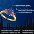 thumbnail image 2 of Gem Stone King 10K Yellow Gold Blue Lapis and Pink Moissanite Engagement Ring for Women | 1.86 Cttw | Oval 8X6MM | Gemstone Birthstone | Size 5, 2 of 6