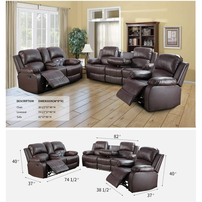 2 piece leather recliner cheap set