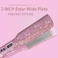 thumbnail image 5 of Hair Ceramic Flat Iron & Hair Straightener Iron for an Even 2 Inch Titanium Flat Iron Rhinestone Straightening Iron,Salon High Heat 480 °F,Instant Heat Up,Dual Voltage,Rose Pink, 5 of 7
