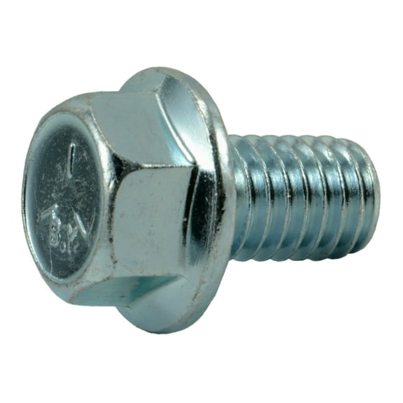 3/8"-16 x 5/8" Zinc Grade 5 Hex Washer Head Serrated Flange Bolts (10 pcs.)