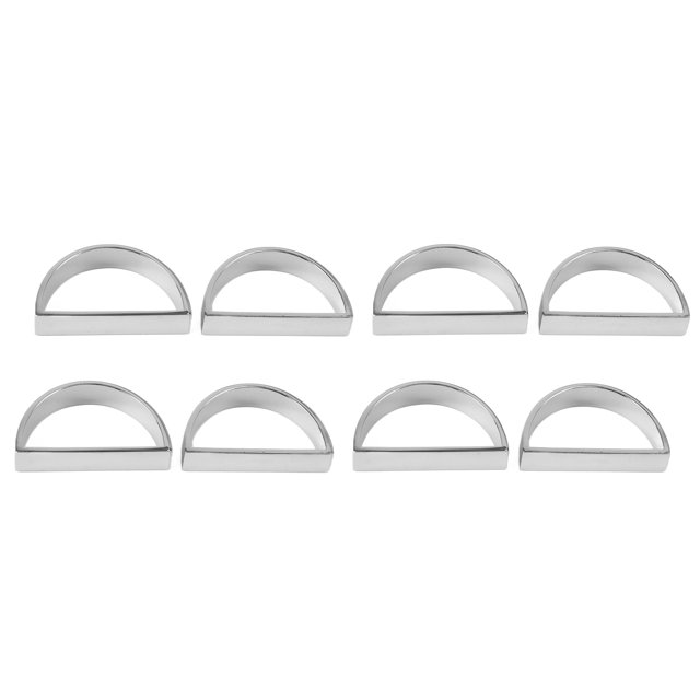 Napkin Rings,8pcs Silver Semicircle Napkin Semicircle Napkin Rings Metal Napkin Rings Exceptional Value