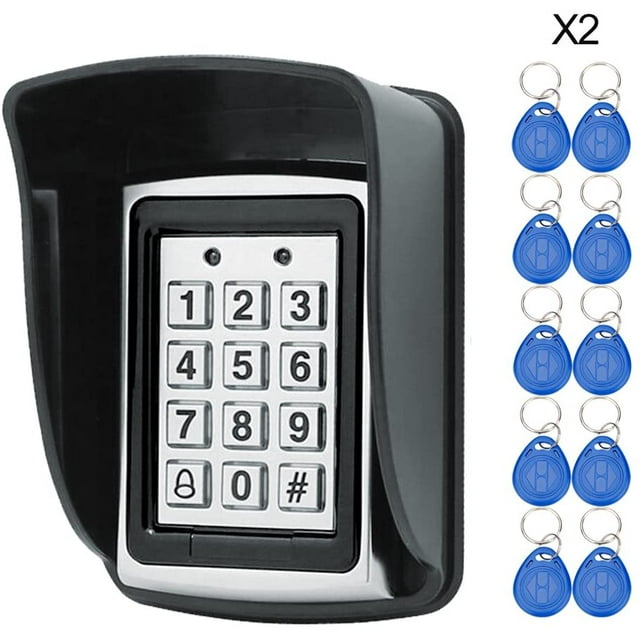 HFeng 125KHz RFID Metal Access Control Keypad Waterproof Cover, Standalone Access Controller for Door Lock System+20