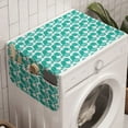 thumbnail image 1 of Tropical Washing Machine Organizer, Monochrome Style Interpretation of Hawaiian Exotic Fruit Repeated, Anti-slip Fabric Top Cover for Washer and Dryer, Dark Seafoam White, by Ambesonne, 1 of 1