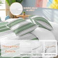 thumbnail image 2 of 3 Piece Sage Green Grey Stripe Duvet Cover Set Full Size, Microfiber Comforter/Quilt Cover with Corner Ties and 2 Pillowcases, Farmhouse Simple Striped All Season Soft Bedding with Zipper Closure, 2 of 8