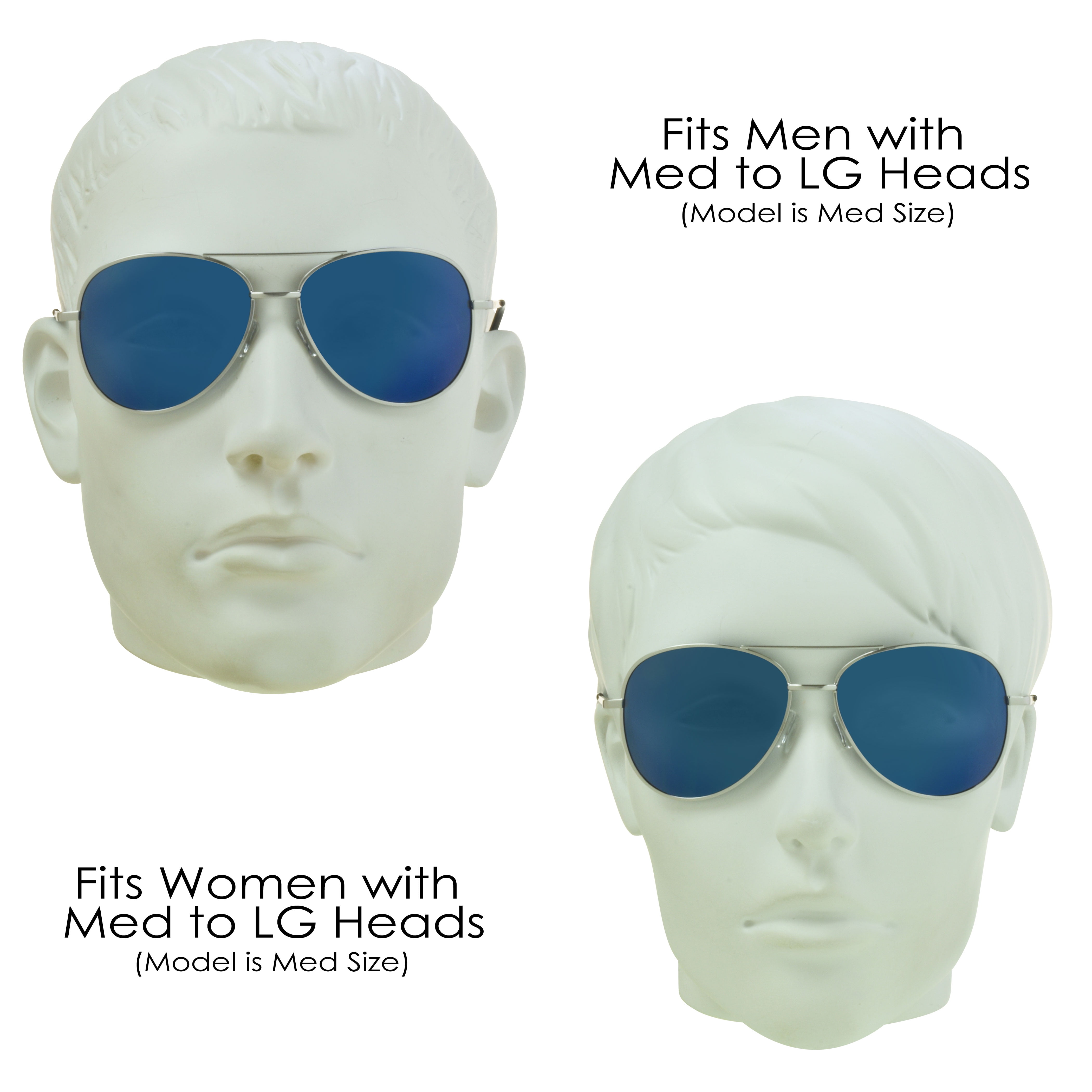 proSPORT Aviator Bifocal Reader Sunglass Flashed Blue Mirror Lens Men Women