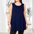 thumbnail image 4 of Timegard Camisoles pour Femmes Grande Taille Col Rond Sans Manches Blouse Ample d'Été Décontractée avec Poches, 4 of 6