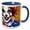Blue/White, variant on 3drose, Engaging Smiling Clown with Red Nose. Orange Background. Funny Gift, 11oz Two-tone Blue Mug