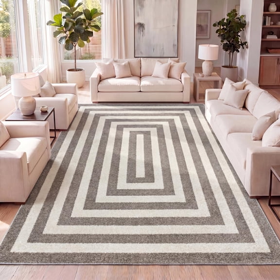 JONATHAN Y MOROCCAN HYPE 5 x 8 Area Rug, Bandol Mitre Stripe - Brown/Ivory, MOH211A-5