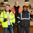 High Visibility Safety Jacket Reflective Waterproof Orange-4203 Medium ...
