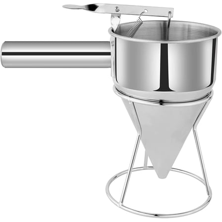 Xuet Stainless Steel Pancake Batter Dispenser Funnels with Stand Great for Cupcakes,  Any Baked Goods