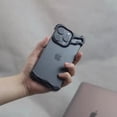 thumbnail image 4 of Luxury Irregular Aluminum Alloy Bumper Phone Case For IPhone 12 13 14 15Pro Max Plus Lens Film Protection Metal Shockproof Cover Black For iPhone 13, 4 of 6