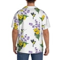 thumbnail image 3 of Sikiie Lavender Flowers Men's Wrinkle Free Untucked Cuban Shirt Business Casual Button Down Shirts Short Sleeve ShirtSmall, 3 of 5