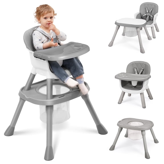 Babyeap 8-in-1 Baby High Chair, Feeding Chair, Table & Chair Set, Convertible Design for Babies & Toddlers,Gray