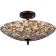 thumbnail image 2 of 16 Inches 2 Light Mosaic Design Semi Flush Ceiling Fixture, Bronze, 2 of 2
