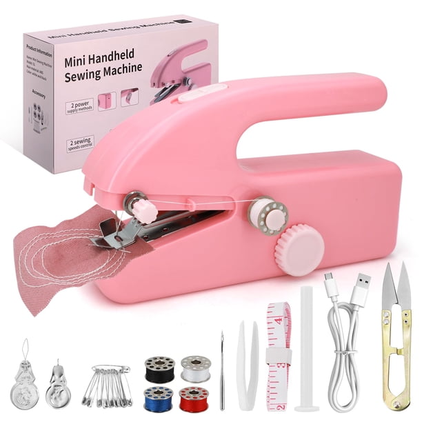 Máquina de Coser Portátil Xamanabu para Principiantes (Rosa)