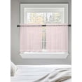 thumbnail image 5 of Farmhouse Pink White Striped Tier Curtains 24 Inch Length, Sheer Curtains for Bedroom Living Room Window Modern Stripes Rod Pocket Voile Drapes Kitchen Curtains Small Half Window 27.5"x24" 2 Panels, 5 of 6