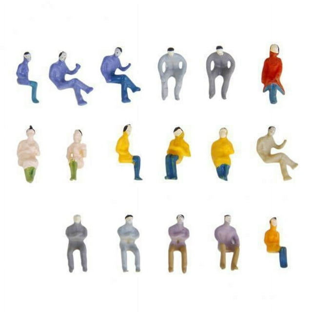Xuanheng 8-55 Pack 100x Modèle Peint Train Personnes Assises Passagers Figurines 1:100 TT 15 Pcs