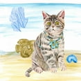 thumbnail image 2 of Wang, Melissa 12x12 Gold Ornate Wood Framed with Double Matting Museum Art Print Titled - Summer Purr Party II, 2 of 4