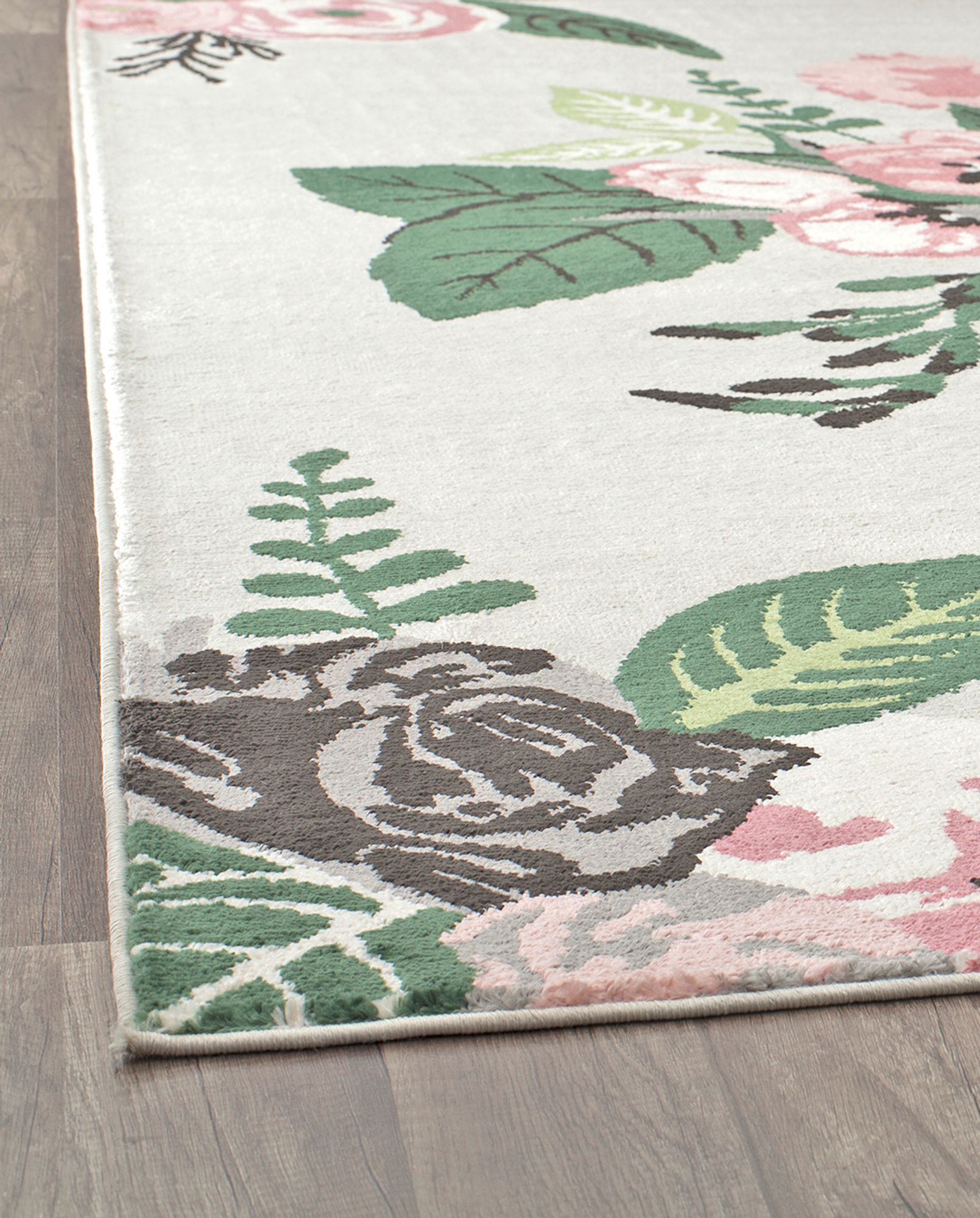 Rugs America Hanna VA40C Rose Garden Gray Floral Transitional Beige Area Rug, 9'x12'